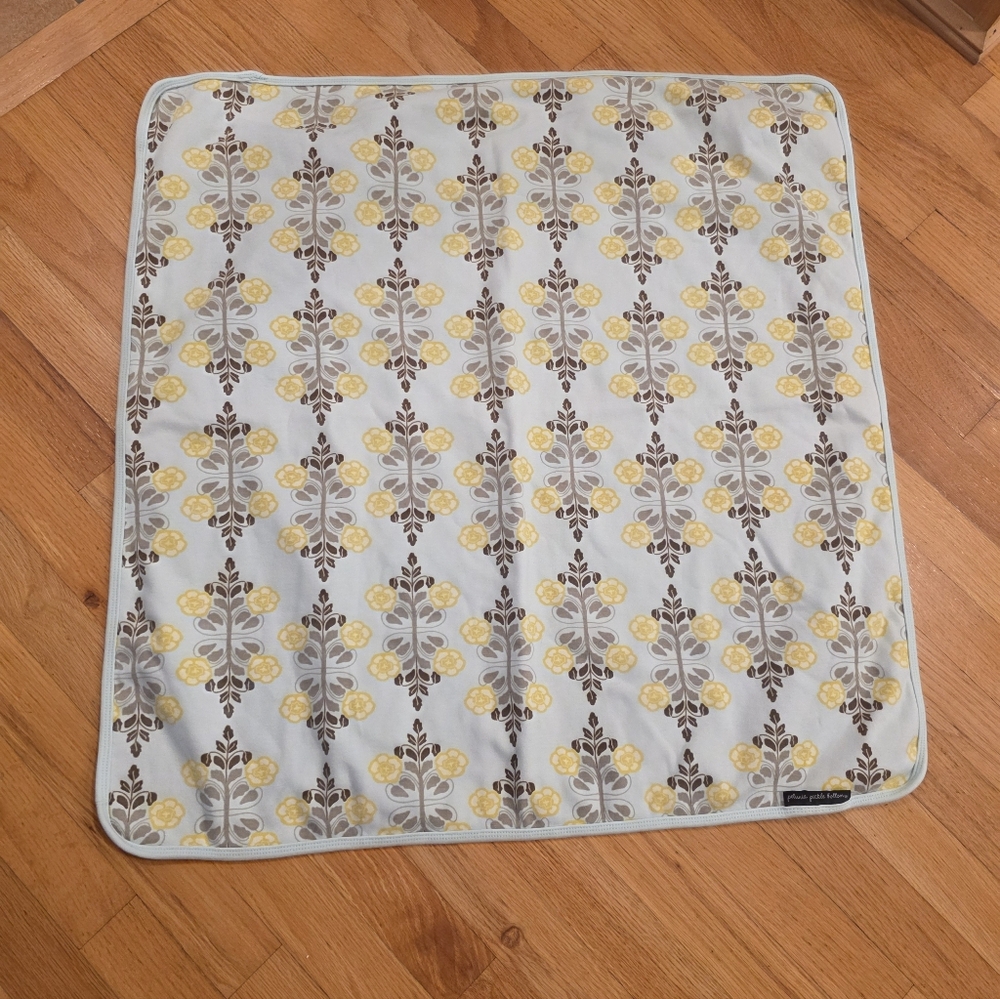 Petunia Pickle Bottom Yellow Blue Floral Cotton Knit Baby Blanket